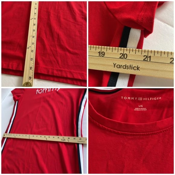 Retro Y2k Tommy Hilfiger Spell Out Mini Red Tee Shirt Dress - Picture 4 of 4